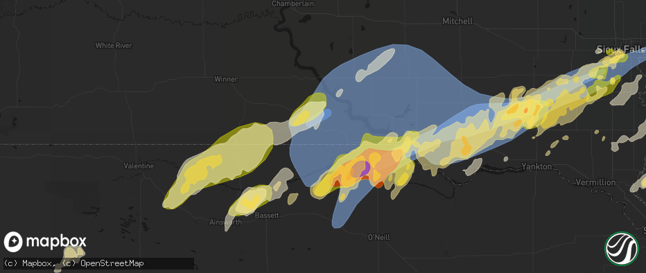 Hail map in Saint Charles, SD on May 17, 2026