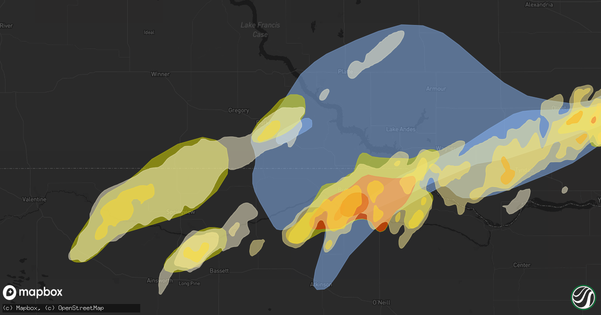 Hail map in Saint Charles, SD on May 17, 2026