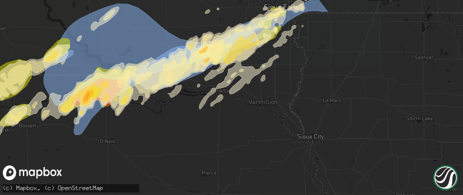 Hail map in Saint Helena, NE on May 17, 2026