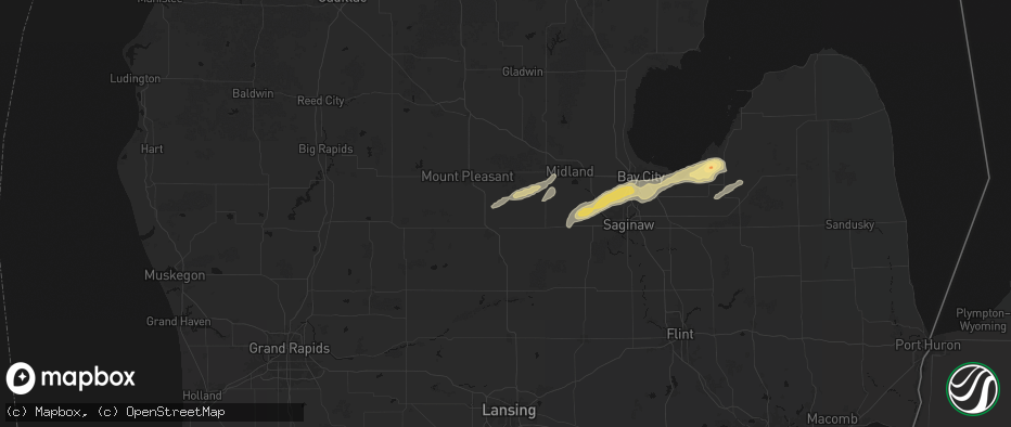 Hail map in Saint Louis, MI on May 17, 2026
