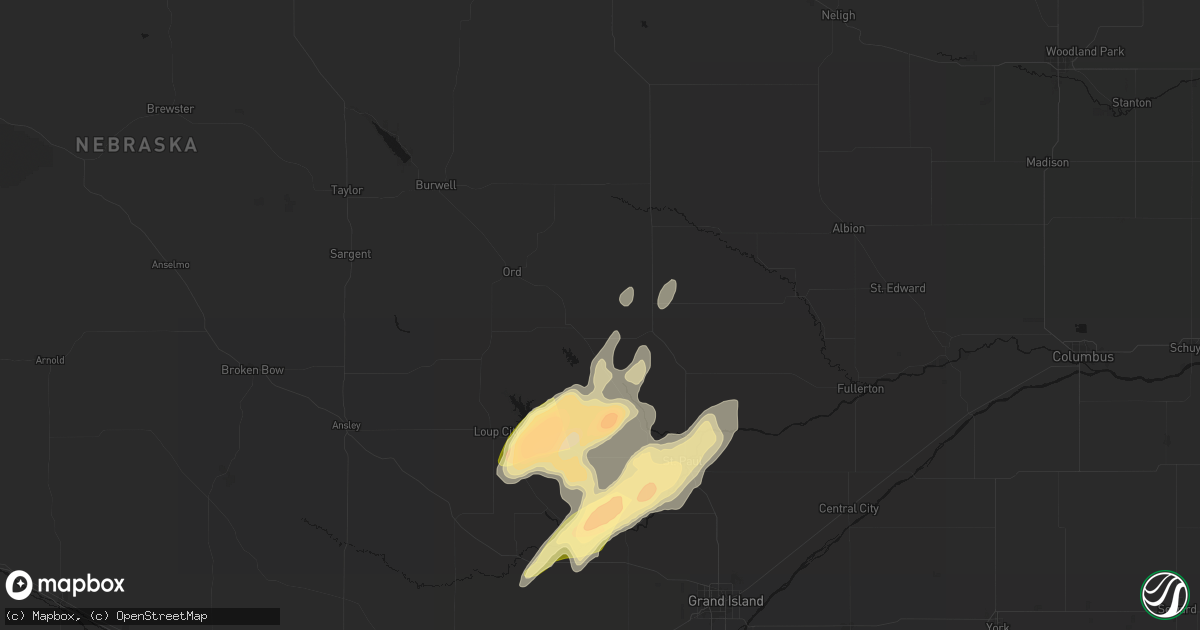 Hail map in Scotia, NE on May 17, 2026