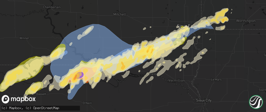 Hail map in Scotland, SD on May 17, 2026