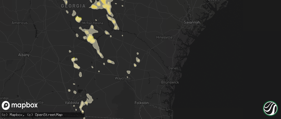 Hail map in Screven, GA on May 17, 2026