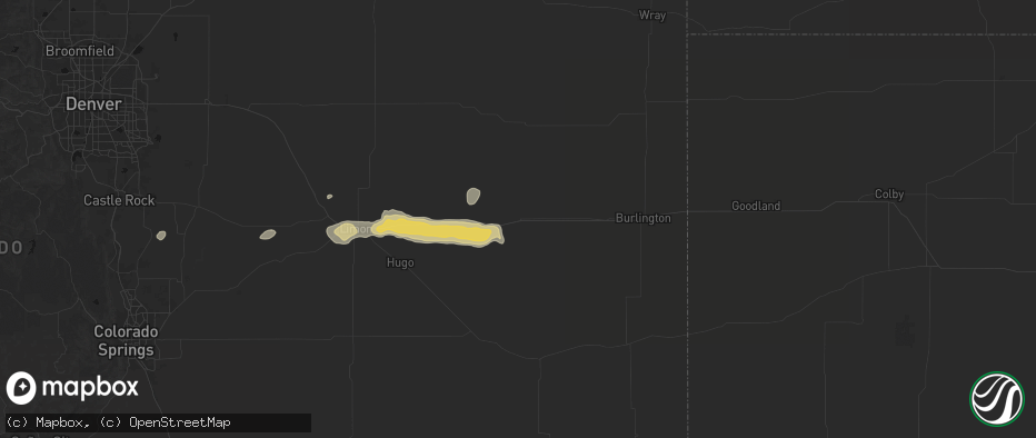 Hail map in Seibert, CO on May 17, 2026