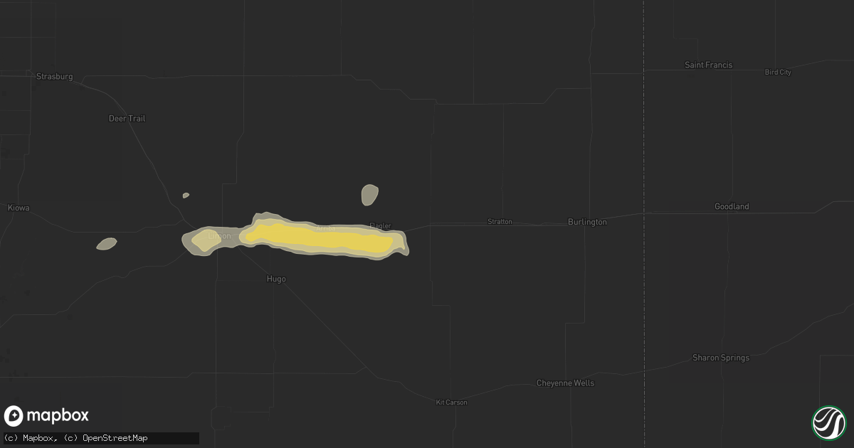 Hail map in Seibert, CO on May 17, 2026