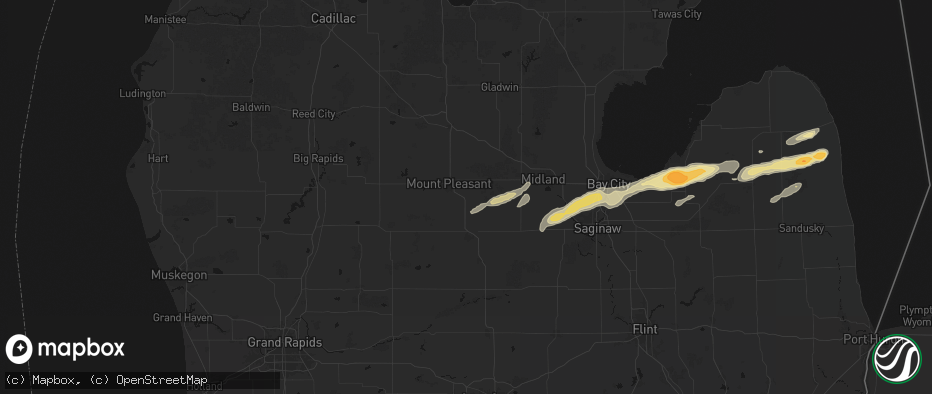 Hail map in Shepherd, MI on May 17, 2026