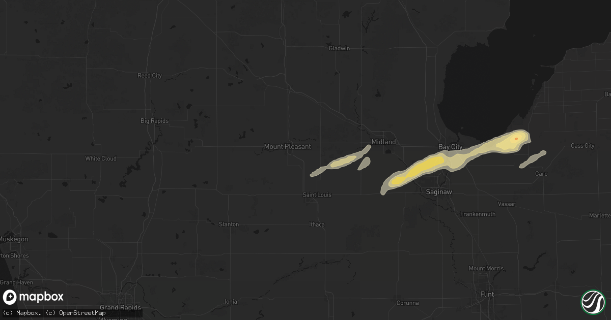 Hail map in Shepherd, MI on May 17, 2026