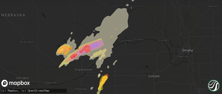 Hail map in Silver Creek, NE on May 17, 2026