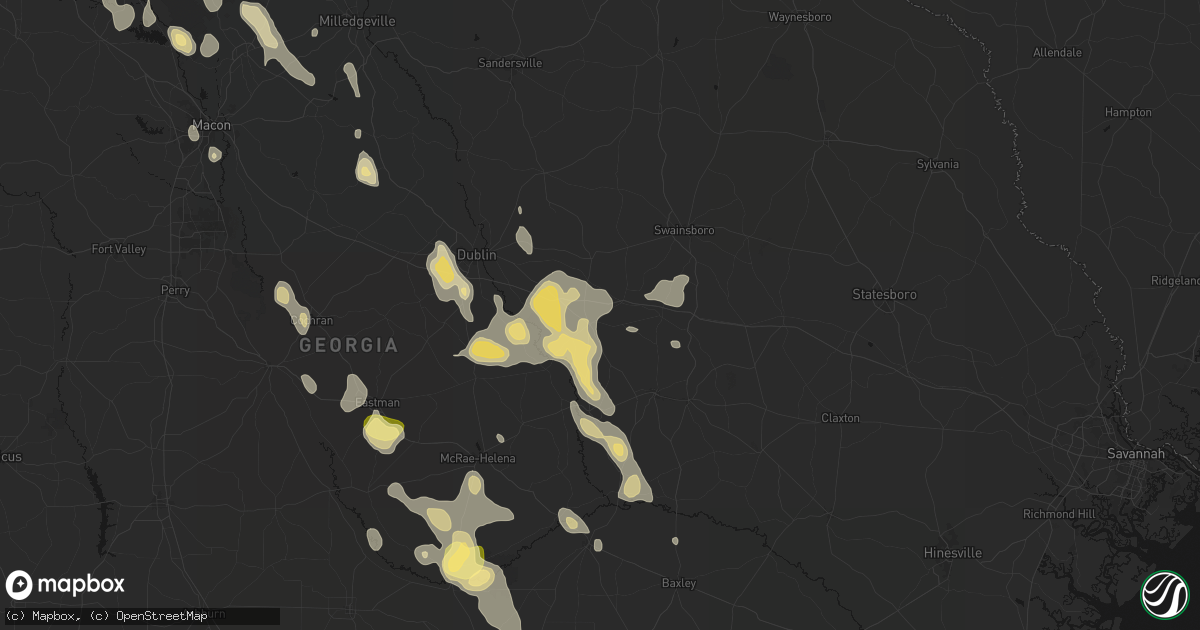 Hail map in Soperton, GA on May 17, 2026
