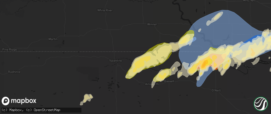 Hail map in Sparks, NE on May 17, 2026