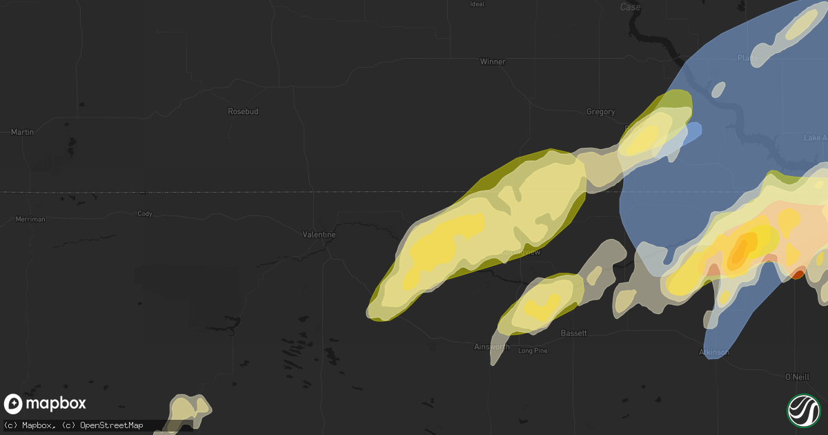 Hail map in Sparks, NE on May 17, 2026