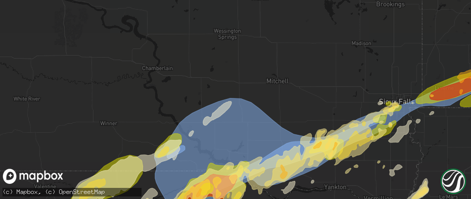 Hail map in Stickney, SD on May 17, 2026
