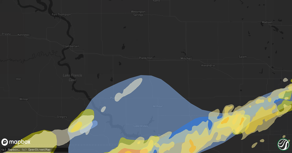 Hail map in Stickney, SD on May 17, 2026