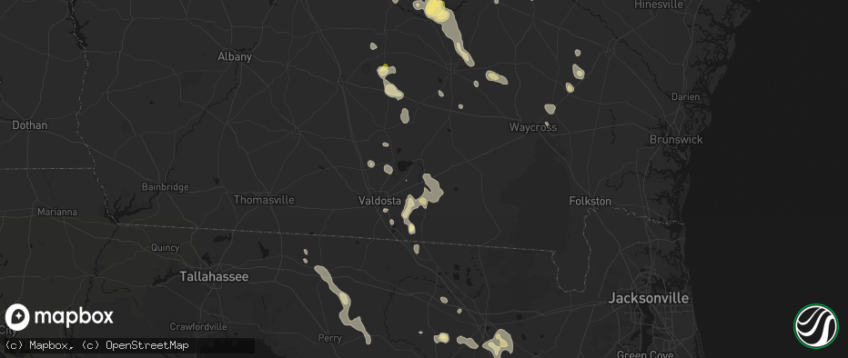 Hail map in Stockton, GA on May 17, 2026