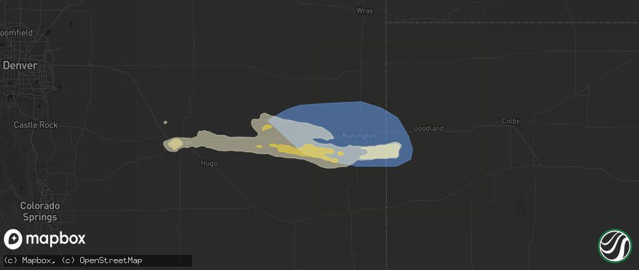 Hail map in Stratton, CO on May 17, 2026