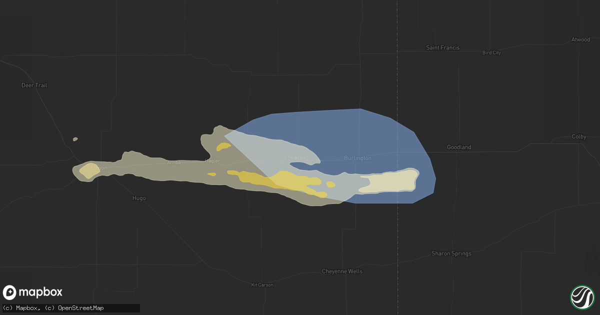 Hail map in Stratton, CO on May 17, 2026
