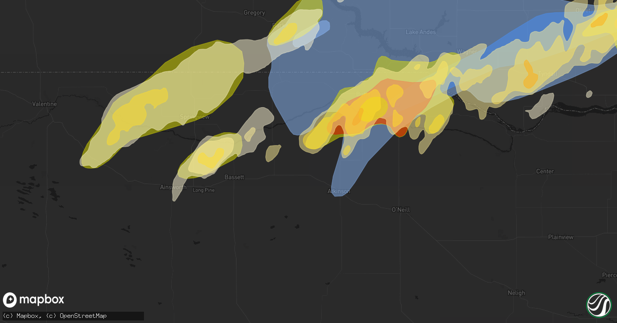 Hail map in Stuart, NE on May 17, 2026