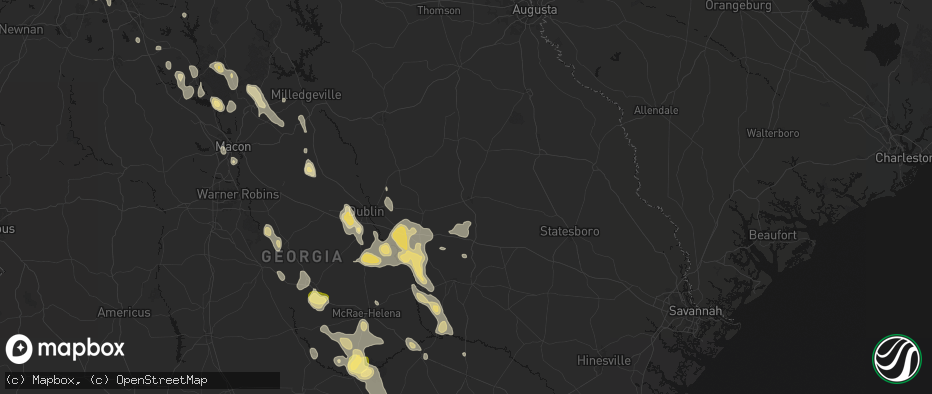 Hail map in Swainsboro, GA on May 17, 2026