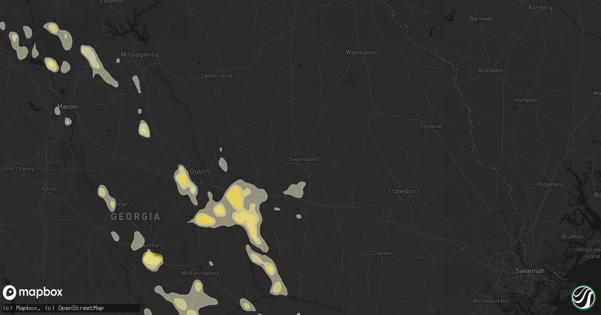 Hail map in Swainsboro, GA on May 17, 2026
