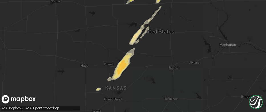 Hail map in Sylvan Grove, KS on May 17, 2026