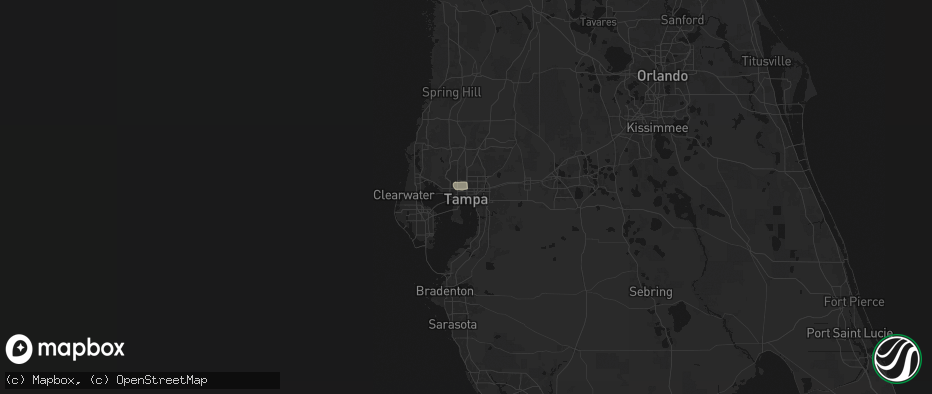 Hail map in Tampa, FL on May 17, 2026
