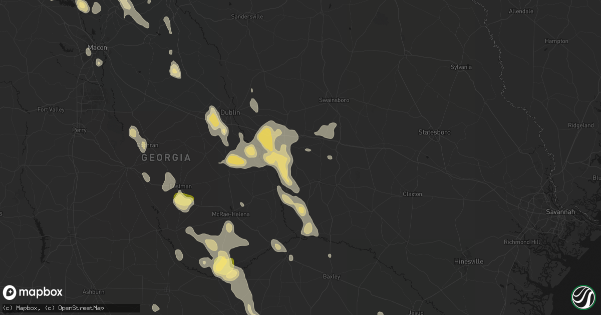 Hail map in Tarrytown, GA on May 17, 2026