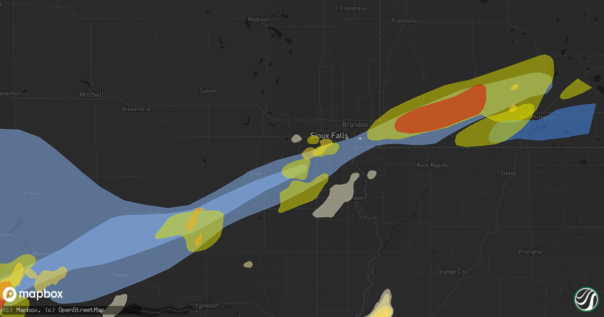 Hail map in Tea, SD on May 17, 2026