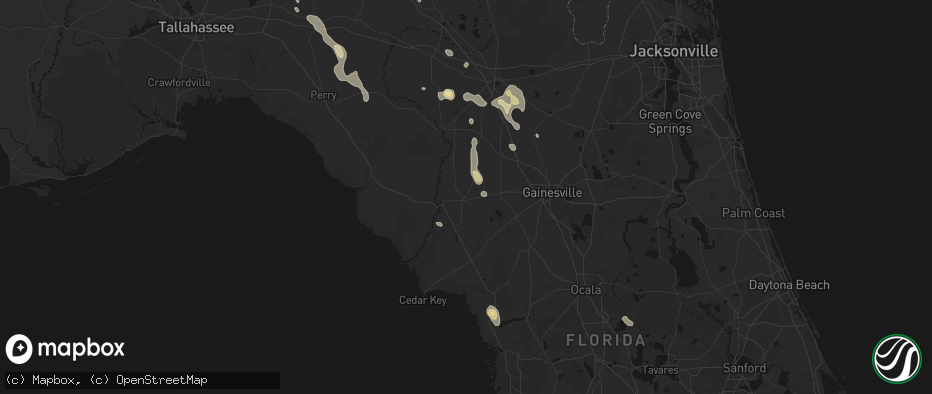 Hail map in Trenton, FL on May 17, 2026
