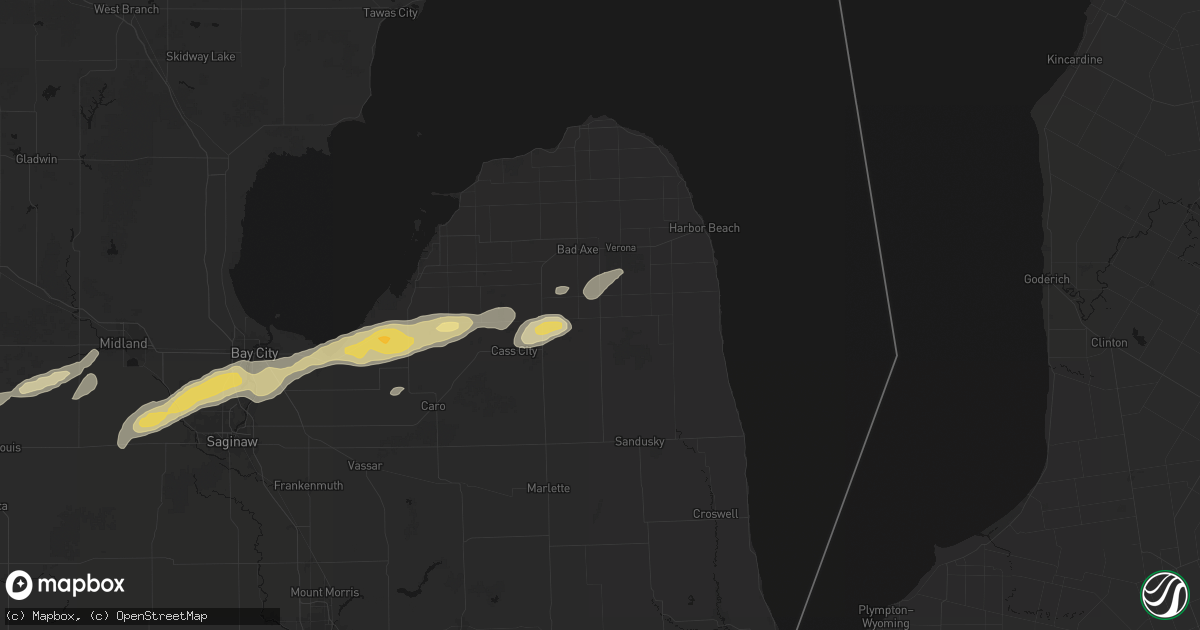 Hail map in Ubly, MI on May 17, 2026