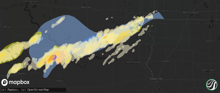 Hail map in Utica, SD on May 17, 2026