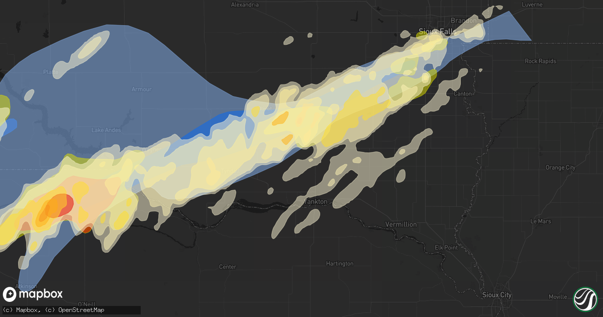 Hail map in Utica, SD on May 17, 2026