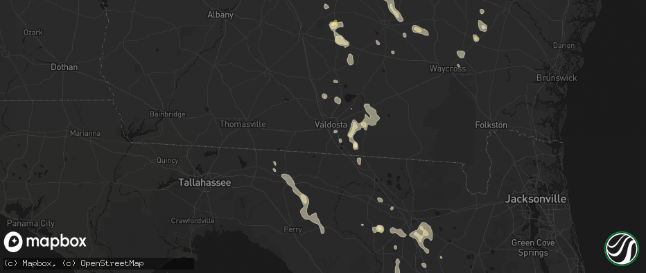 Hail map in Valdosta, GA on May 17, 2026