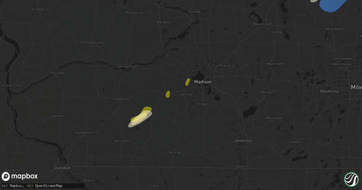 Hail map in Verona, WI on May 17, 2026