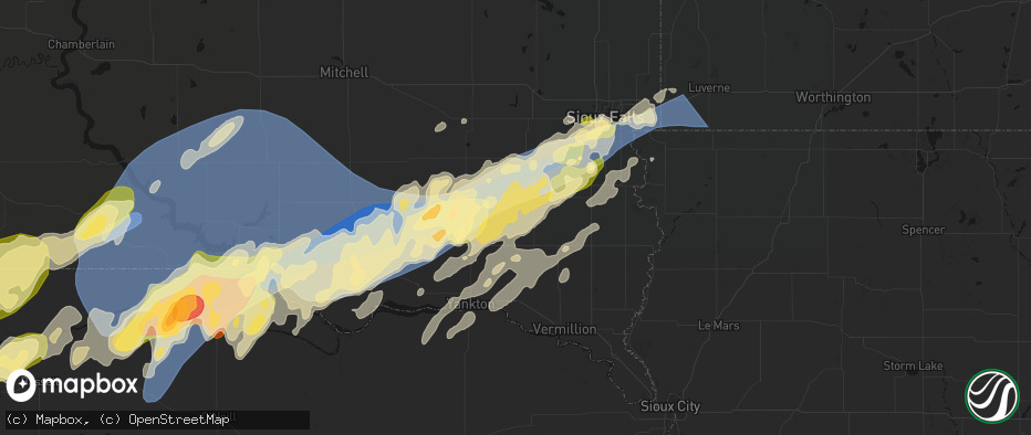 Hail map in Viborg, SD on May 17, 2026