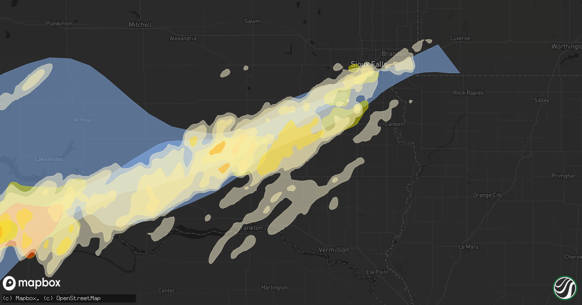 Hail map in Viborg, SD on May 17, 2026