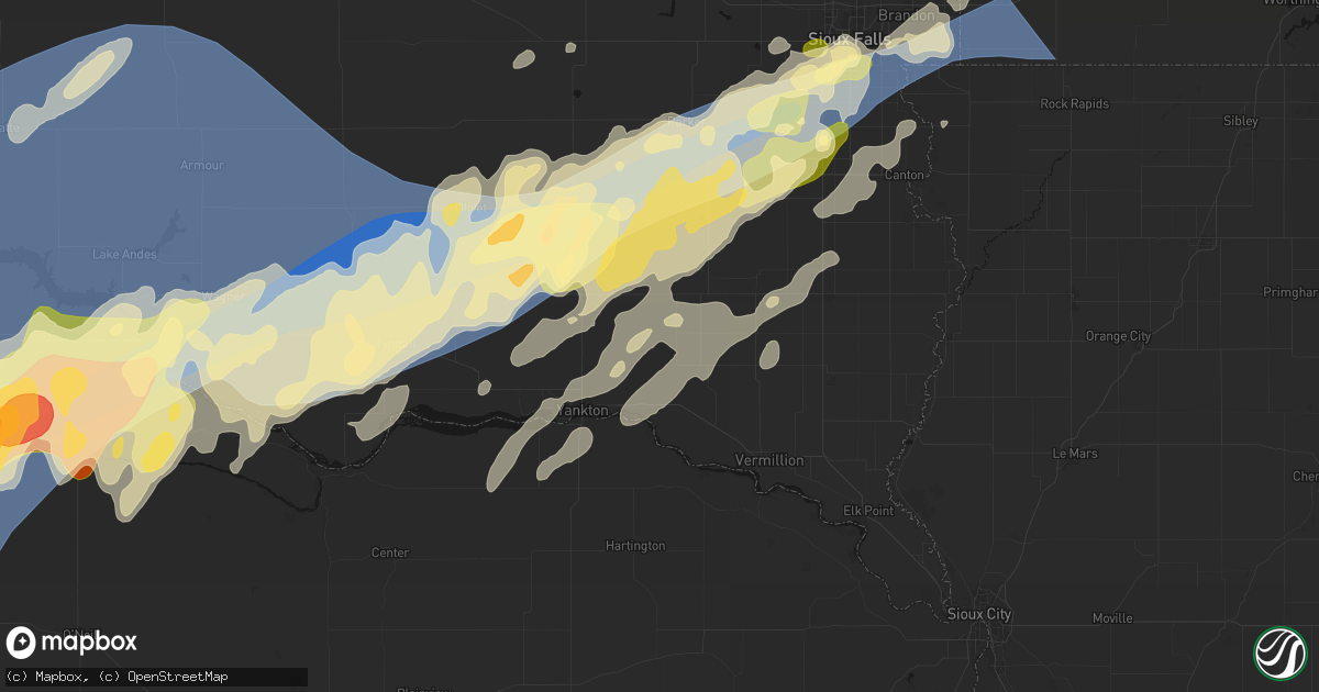 Hail map in Volin, SD on May 17, 2026