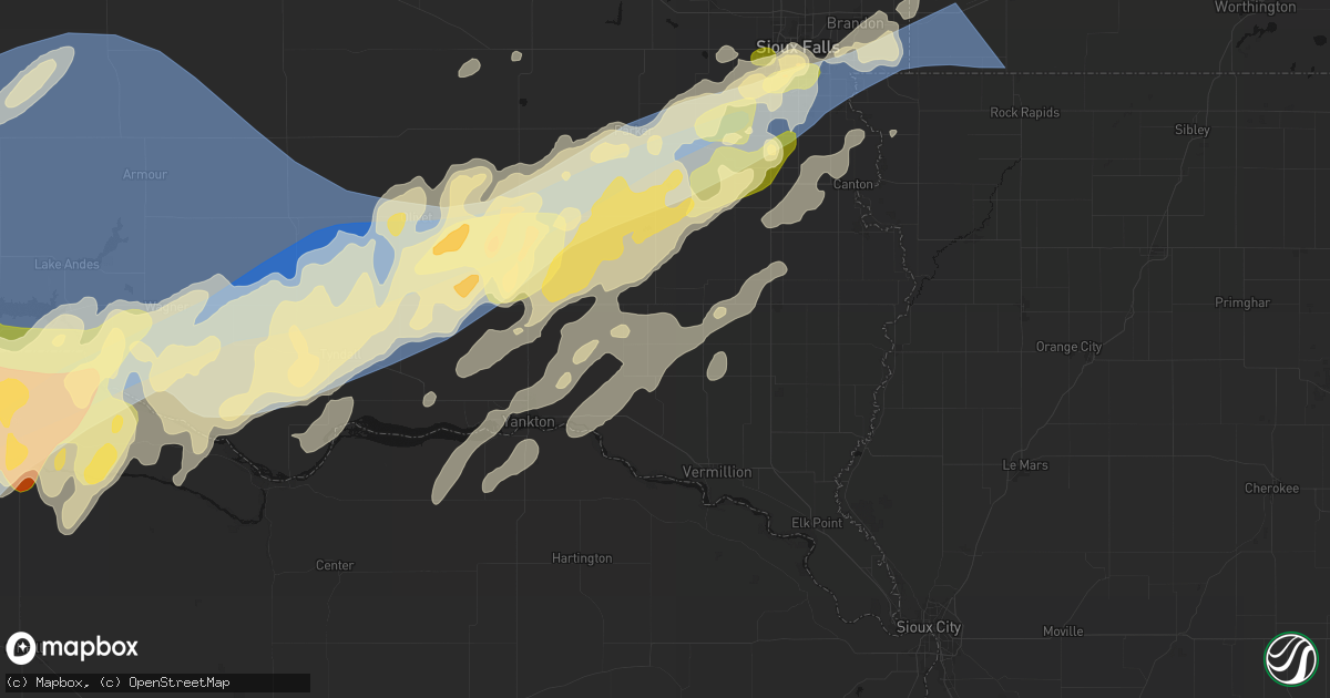 Hail map in Wakonda, SD on May 17, 2026