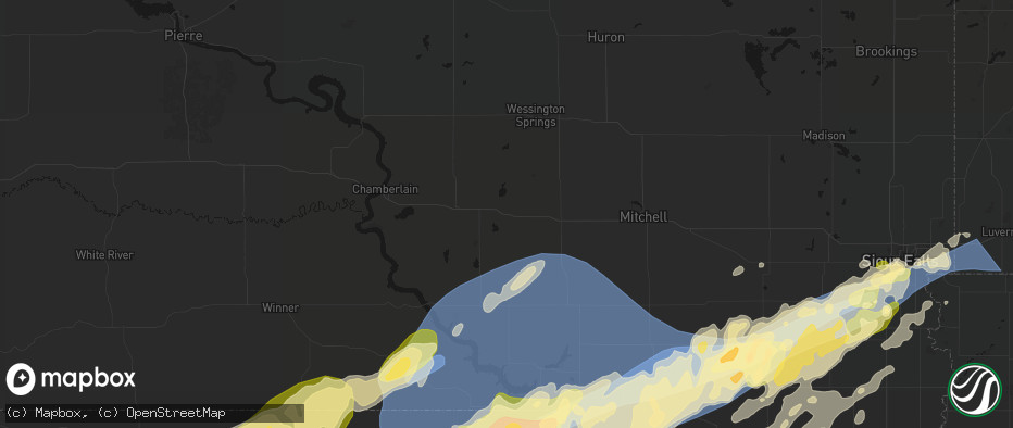 Hail map in White Lake, SD on May 17, 2026