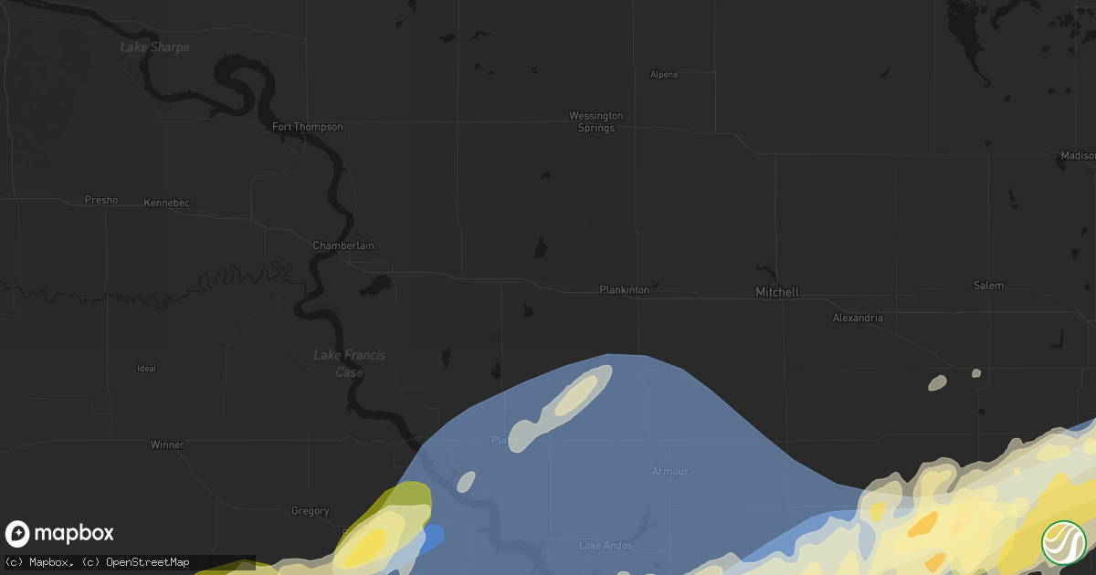 Hail map in White Lake, SD on May 17, 2026