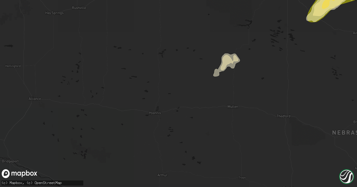 Hail map in Whitman, NE on May 17, 2026