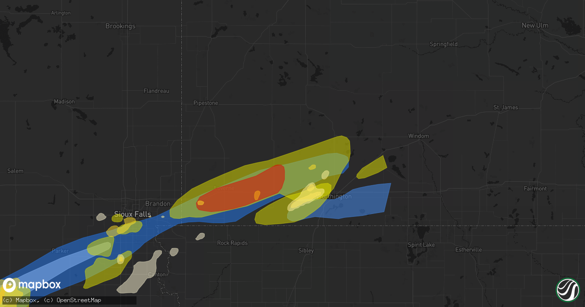 Hail map in Wilmont, MN on May 17, 2026