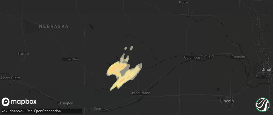 Hail map in Wolbach, NE on May 17, 2026
