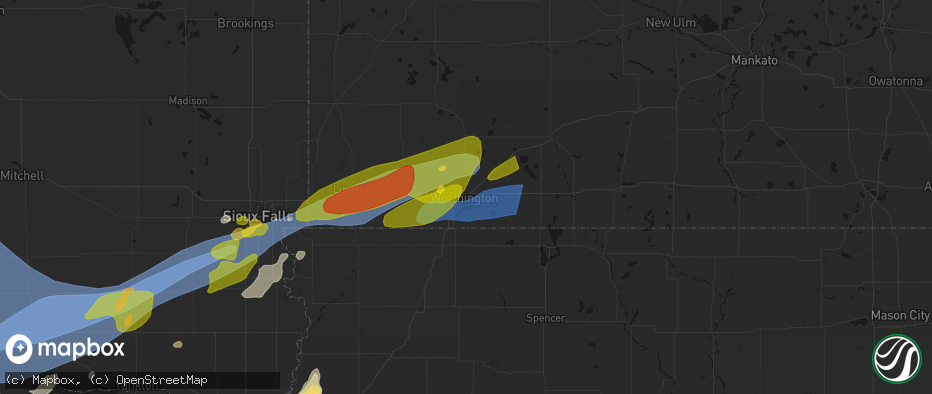 Hail map in Worthington, MN on May 17, 2026