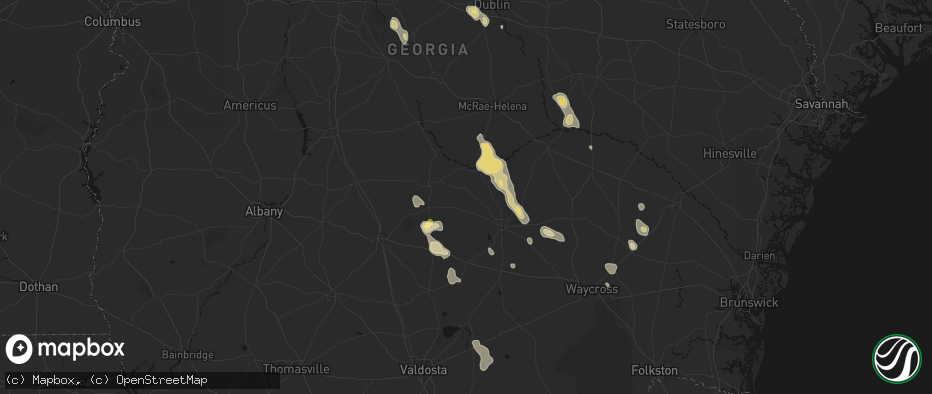 Hail map in Wray, GA on May 17, 2026