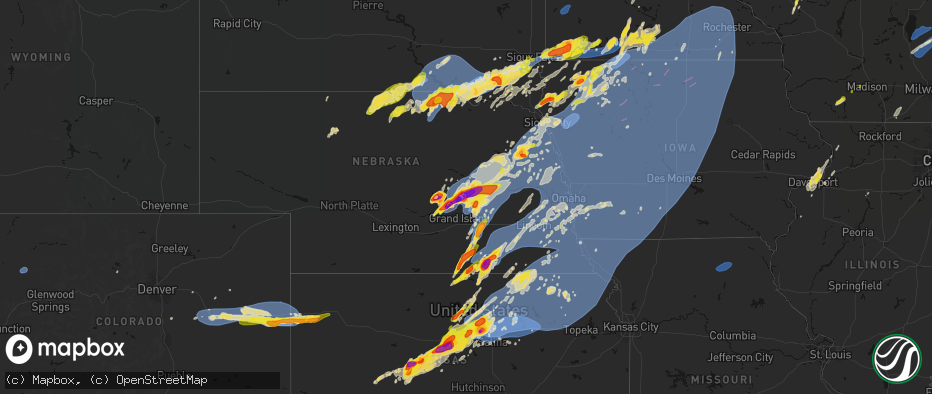 Hail map on May 17, 2026