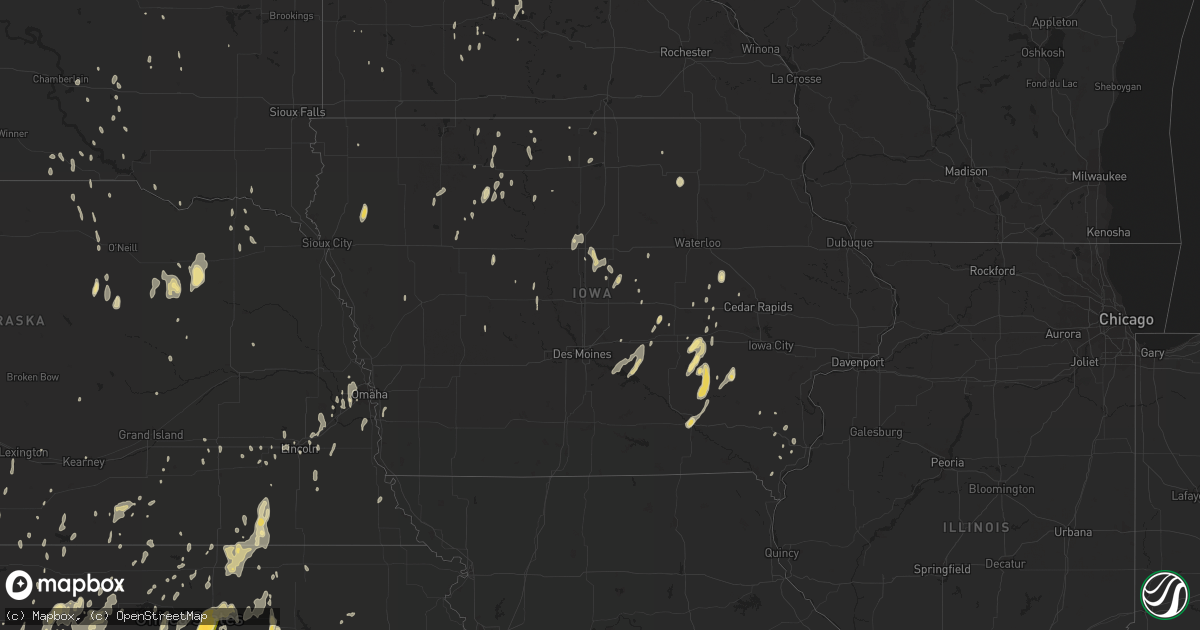 Hail map in Iowa on May 18, 2013