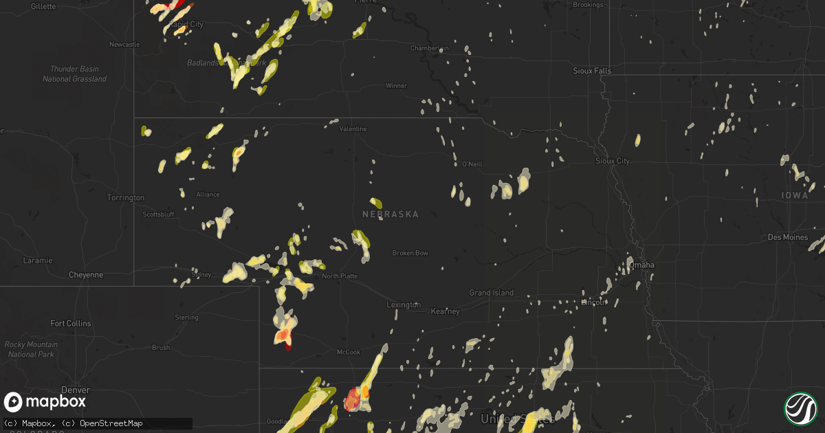 Hail map in Nebraska on May 18, 2013