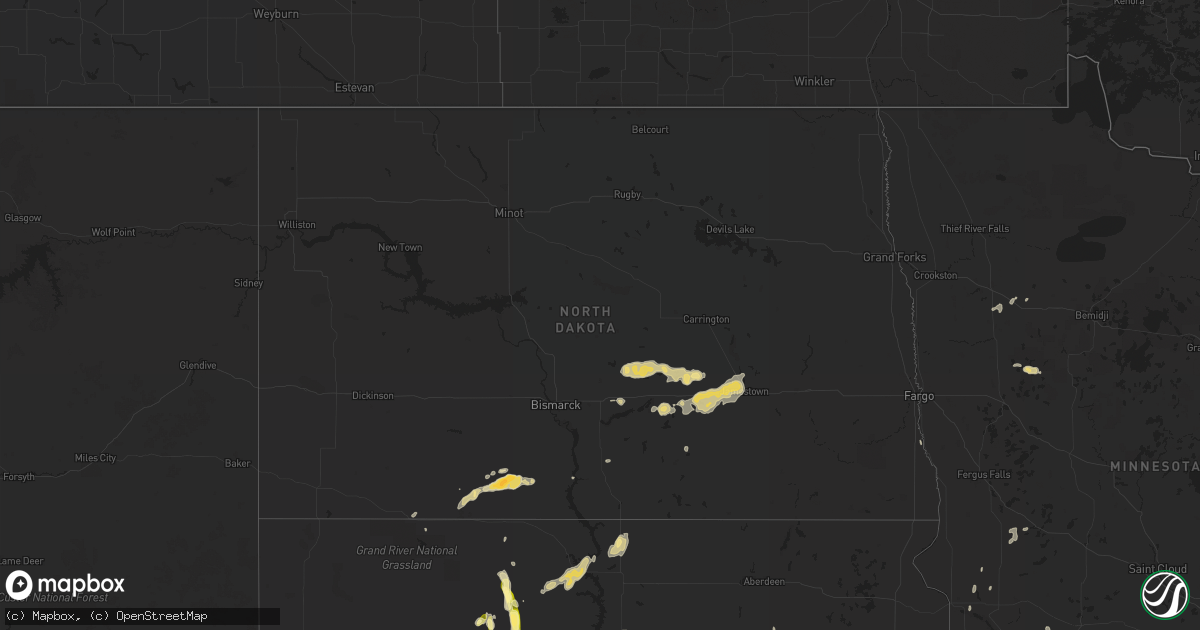 Hail map in North Dakota on May 18, 2013