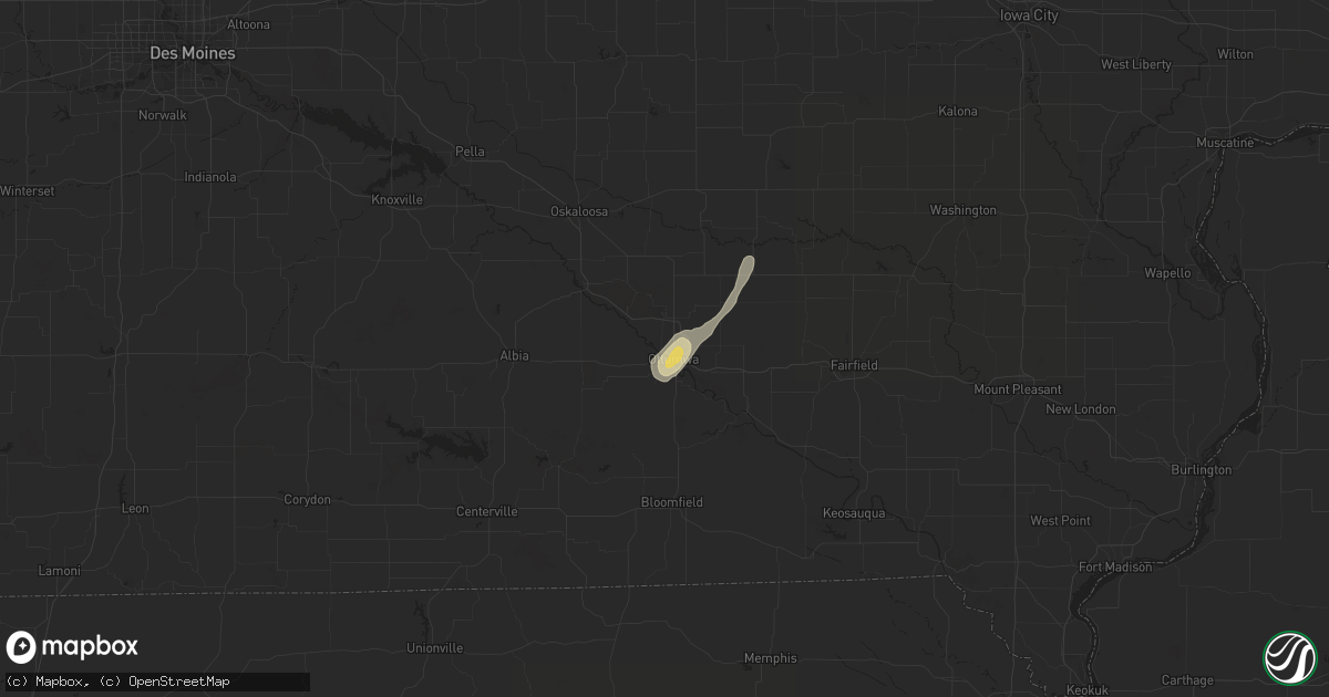 Hail map in Ottumwa, IA on May 18, 2013