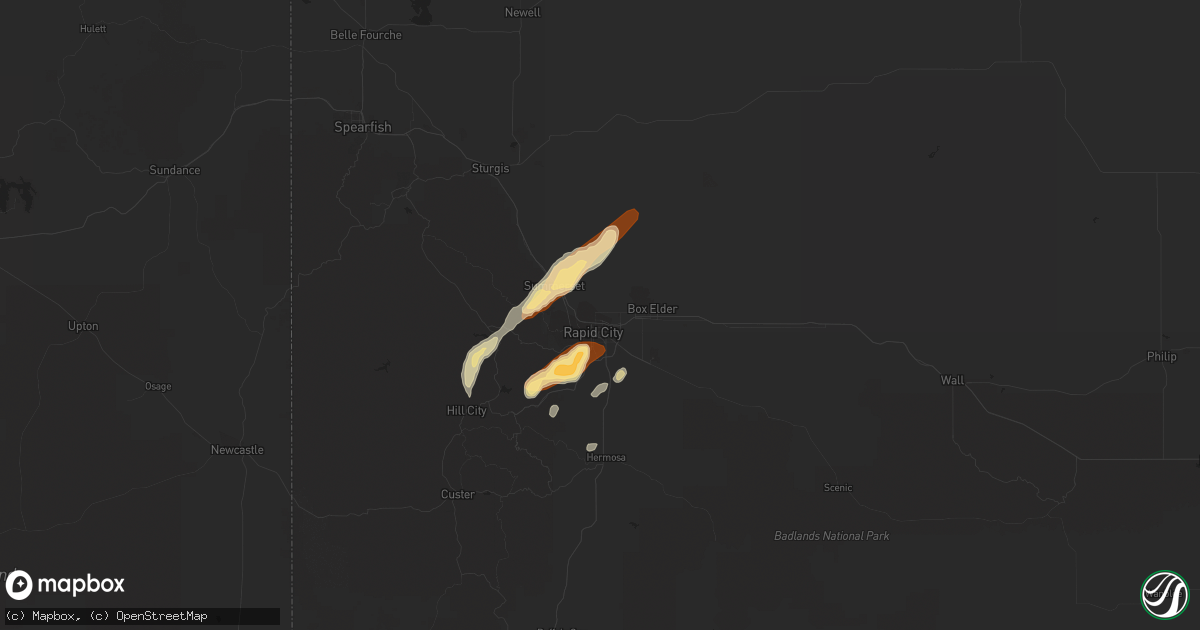 Hail map in Rapid City, SD on May 18, 2013